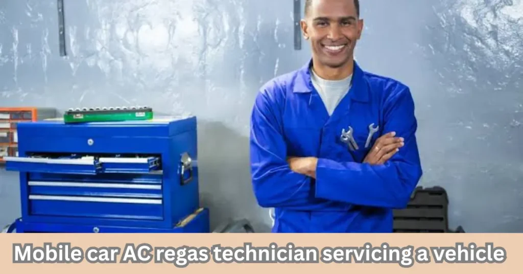 Mobile car AC regas technician servicing a vehicle (1)