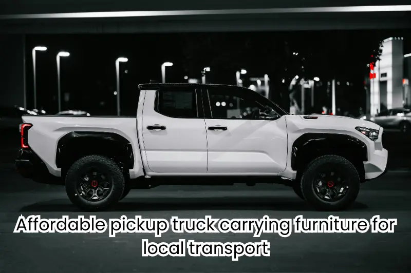 affordable pickup truck carrying furniture for local transport