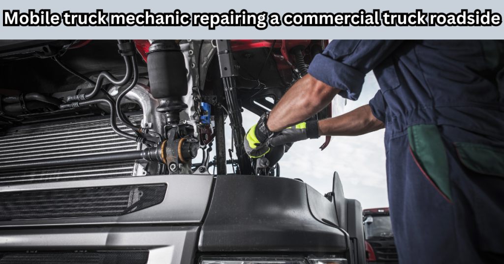 mobile truck mechanic repairing a commercial truck roadside