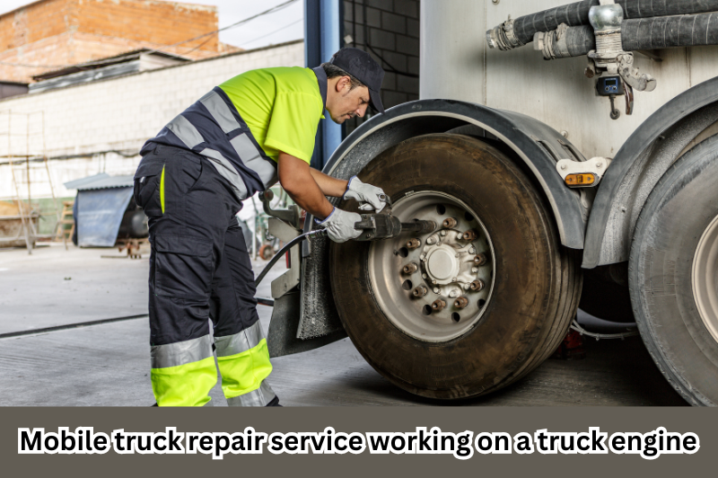 mobile truck repair service working on a truck engine