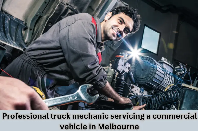 professional truck mechanic servicing a commercial vehicle in Melbourne