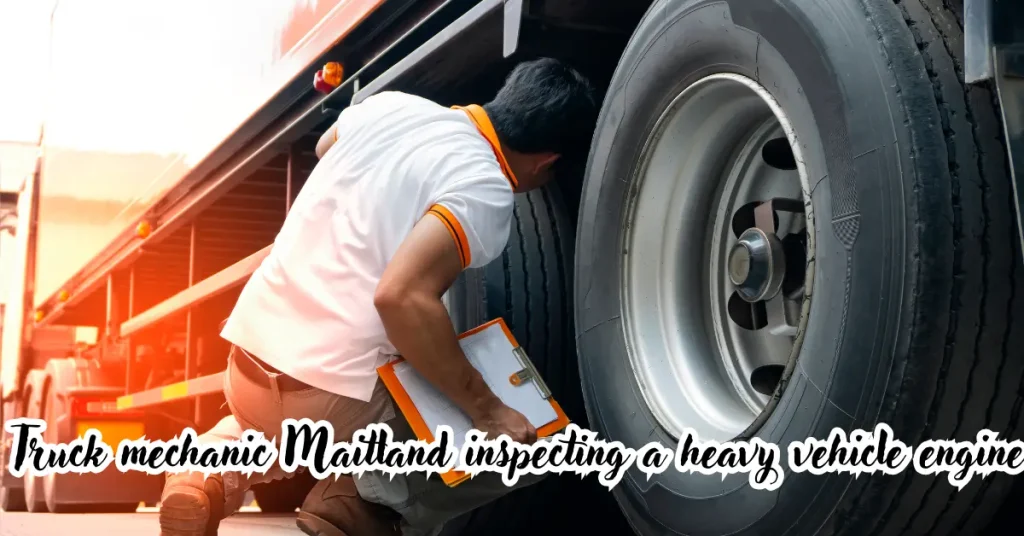 truck mechanic Maitland inspecting a heavy vehicle engine